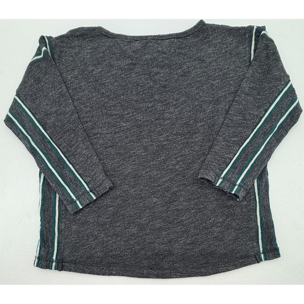 Madewell Womens‎ Small Gray Striped Cropped Sweatshirt Boxy Casual Top - Picture 4 of 8
